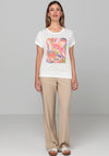 Bianca Sequin Graphic Print Top, Beige