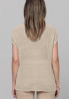 Bianca Rhinestone Knit Sweater, Light Cookie
