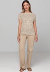 Bianca Rhinestone Knit Sweater, Light Cookie