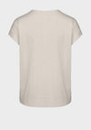 Bianca V-Neck Shimmery Top, Beige