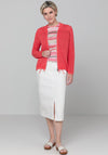 Bianca Drawcord Hem Knit Jacket, Red