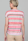 Bianca Ruched Side Striped Top, Red Mix