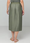 Bianca Klea Pleated Logo Waist Midi Skirt, Green