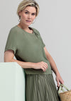 Bianca Sia Twist Panel Elastic Jersey Top, Green