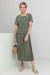 Bianca Sia Twist Panel Elastic Jersey Top, Green