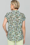 Bianca Alin Leopard Print V Neck Top, Green