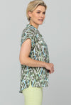 Bianca Alin Leopard Print V Neck Top, Green