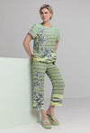 Bianca Arwen Geometric Floral Drawstring Top, Green