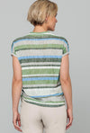 Bianca Julie Ruched Side Striped Top, Green