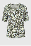 Bianca Edira Leopard Jersey Top, Green