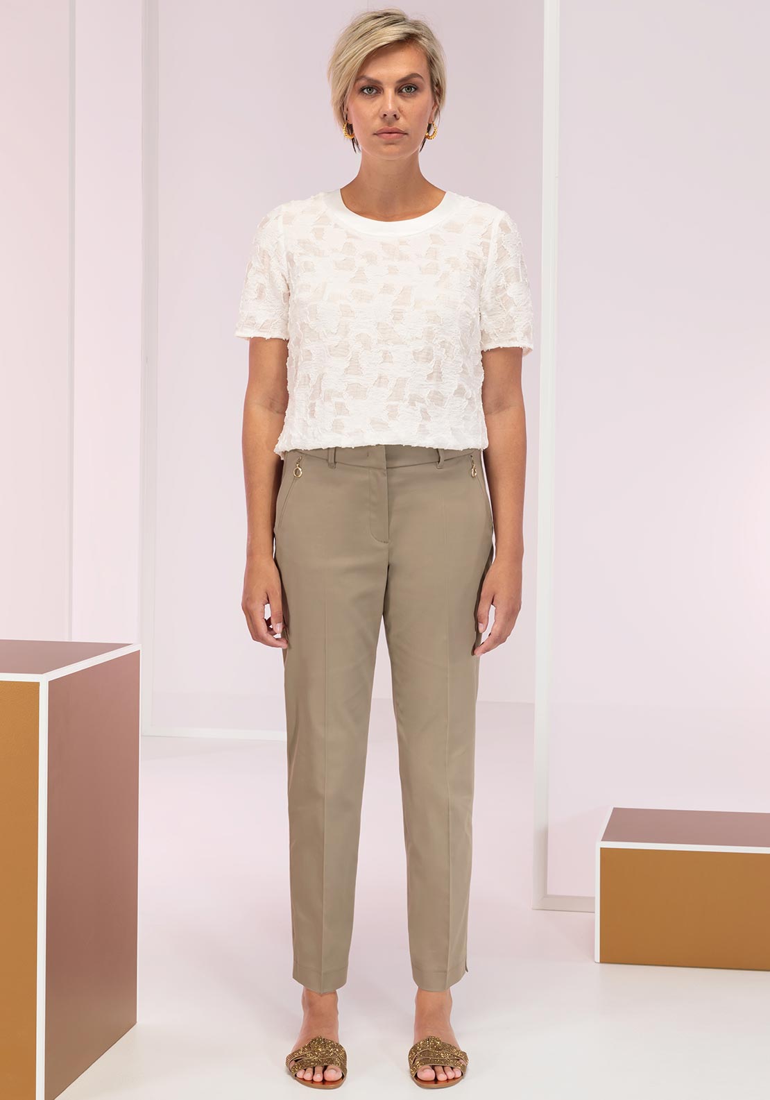 Bianca Darni Lace Detail Top, White
