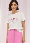 Bianca Dinia Flamingo Print T Shirt, White