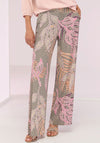 Bianca Parigi Abstract Floral Print Wide Leg Trousers, Multi Coloured