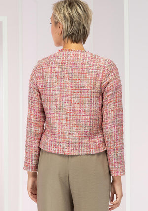Bianca Theres Sequin Boucle Jacket, Pink Multi