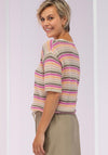 Bianca Olinde Striped Knit Sweater, Pink Multi