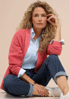 Bianca Chunky Knit Open Front Cardigan, Pink