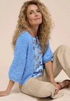 Bianca Textured Knit Bolero Cardigan, Blue