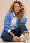 Bianca Chunky Knit Open Front Cardigan, Blue