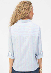 Bianca Colourful Striped Fitted Blouse, Blue
