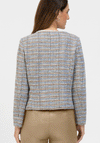 Bianca Tweed Style Frayed Trim Jacket, Blue Multi
