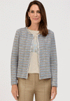 Bianca Tweed Style Frayed Trim Jacket, Blue Multi