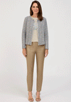 Bianca Tweed Style Frayed Trim Jacket, Blue Multi