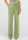 Bianca Casual Wide Leg With Belt Trousers, Green