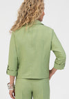 Bianca Cropped Faux Pocket Blazer, Green