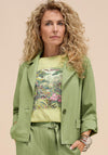 Bianca Cropped Faux Pocket Blazer, Green