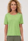 Bianca Lurex Knit Short Sleeve Top, Green