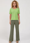 Bianca Lurex Knit Short Sleeve Top, Green
