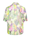 Bianca Leaf and Floral Print Blouse, Green Multi