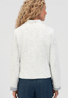 Bianca Floral Embossed Bomber Jacket, White