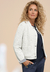 Bianca Floral Embossed Bomber Jacket, White