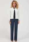 Bianca Floral Embossed Bomber Jacket, White