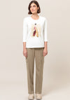 Bianca Girl Graphic Cropped Sleeve Top, White
