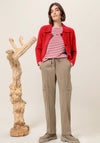 Bianca Striped Knit Long Sleeve Top, Red