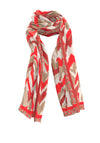 Bianca Abstract Print Scarf, Red