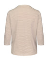 Bianca Dini Striped Metallic Detail Top, Beige