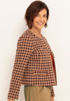 Bianca Houndstooth Jacket, Beige Multi