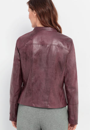 Bianca Faux Leather Jacket, Purple
