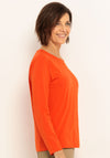 Bianca Dami Round Neck Top, Orange