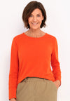 Bianca Dami Round Neck Top, Orange