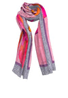 Bianca Lightweight Leaf Print Scarf, Pink
