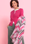 Bianca Woven Printed Frayed Trim Scarf, Pink