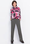 Bianca Abstract Print Knit Jumper, Pink