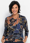 Bianca Kayla Floral Blouse, Blue Multi