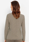 Bianca Striped Knit Long Sleeve Top, Beige