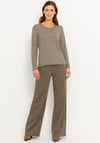 Bianca Striped Knit Long Sleeve Top, Beige
