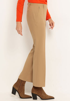 Bianca Siena Straight Leg Trousers, Beige
